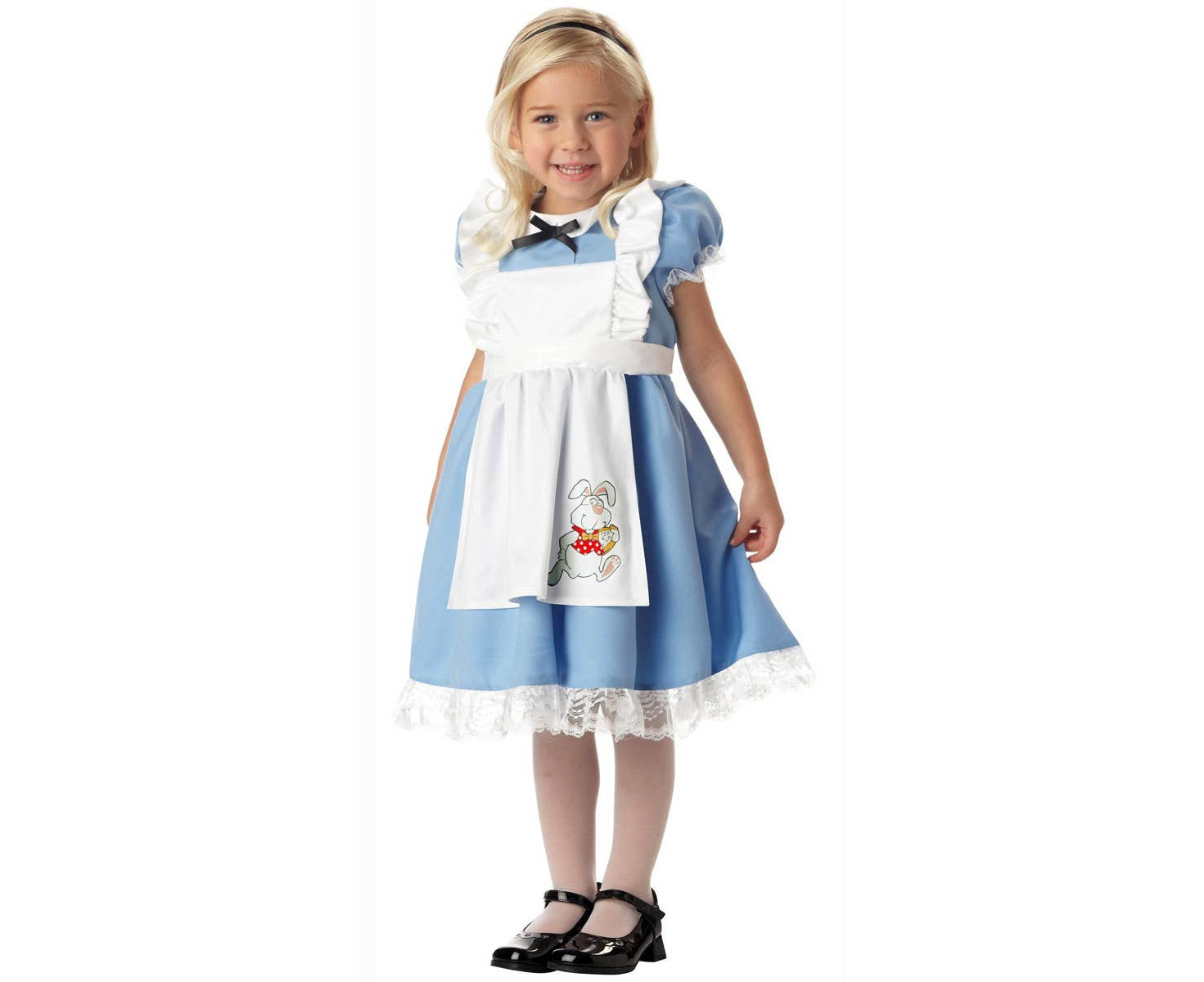 Licensed Alice in Wonderland Costume Disney Fairytale Womens Ladies Fancy  Dress