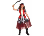 Pretty Striped Pirate Girls Dress Up Costume Girls