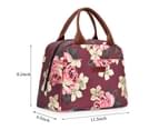Lokass Water-Resistant Lunch Bag For Women/Work/Beach-Red Wine 4