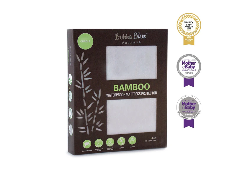Bubba Blue Bamboo White Cradle Waterproof Mattress Protector