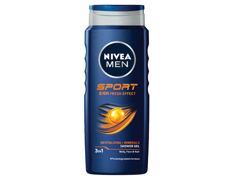 Nivea Men Sport Shower Gel & Body Wash 24 Hour Effect 500mL