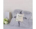 160cm x 130cm Soft Fluffy Shaggy Warm Blanket Bedspread Throw - Gray 2