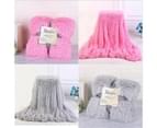 160cm x 130cm Soft Fluffy Shaggy Warm Blanket Bedspread Throw - Gray 3