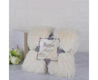 160cm x 130cm Soft Fluffy Shaggy Warm Blanket Bedspread Throw - Gray