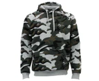 FIL Men's Military Camouflage Fleece Hoodie w Pockets - Green Camo