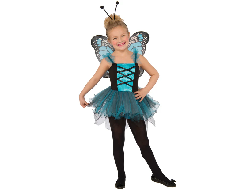 Fluttery Blue Butterfly Girls Dress Up Costume Girls