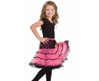 Lace Trimmed Girls Black and Pink Petticoat Girls