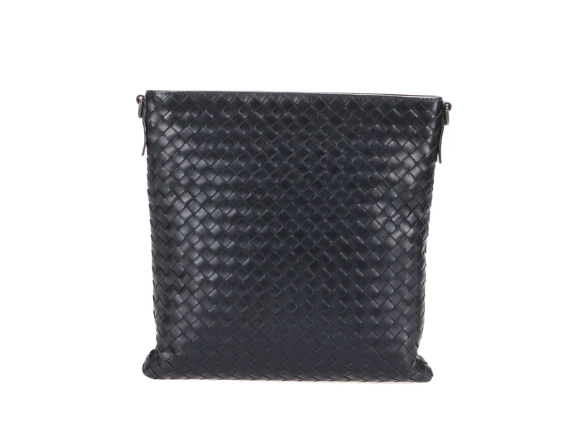 Bottega Veneta Preloved Intrecciato Leather Crossbody Bag Womens Black - Designer - Pre-Loved