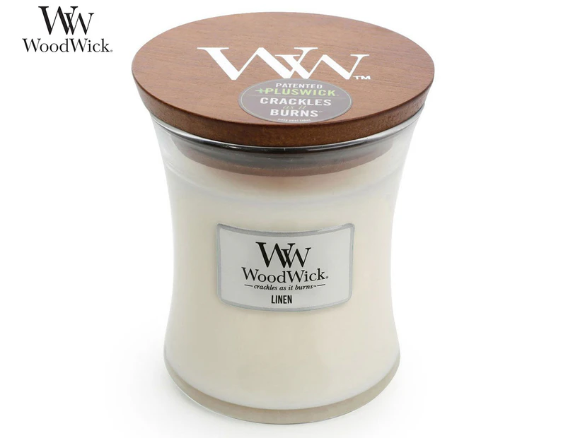 WoodWick Linen Medium Scented Candle 275g