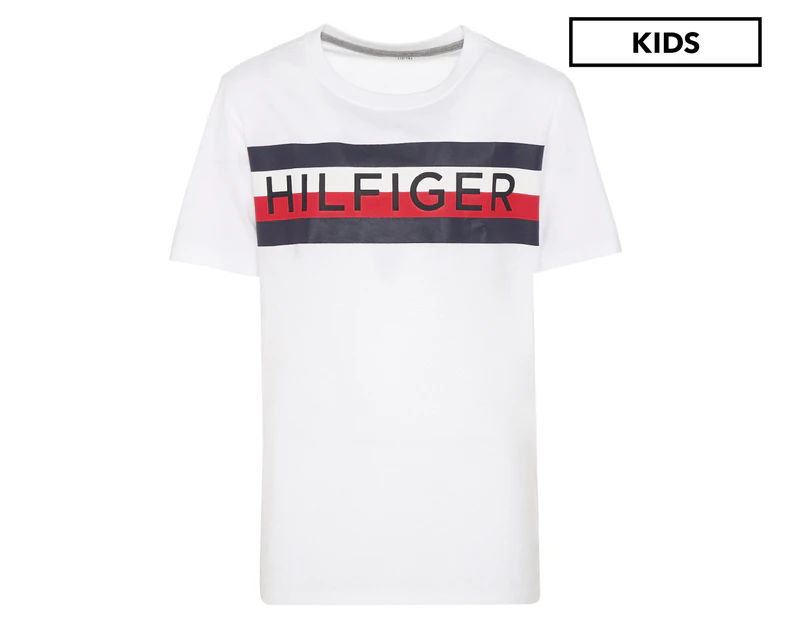 Tommy Hilfiger Boys' Humphrey Short Sleeve Tee / T-Shirt / Tshirt - Classic White