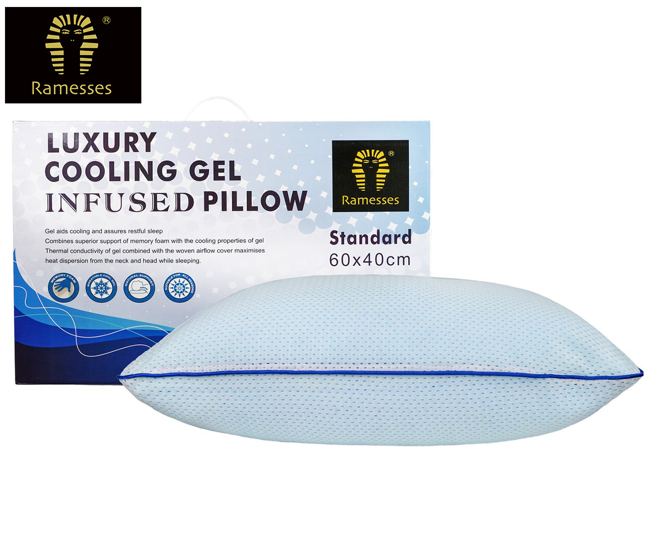 Twin Pack Cooling Gel Infused Pillows 40 X 60 Cm By Ramesses | atelier ...