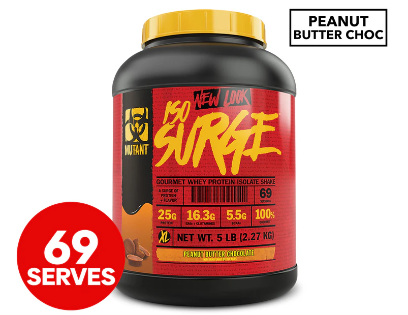 Mutant Iso Surge Gourmet Whey Protein Isolate Powder Peanut Butter Chocolate 2.27kg