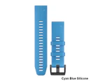 Garmin QuickFit 22 Watch Bands - Cyan Blue Silicone
