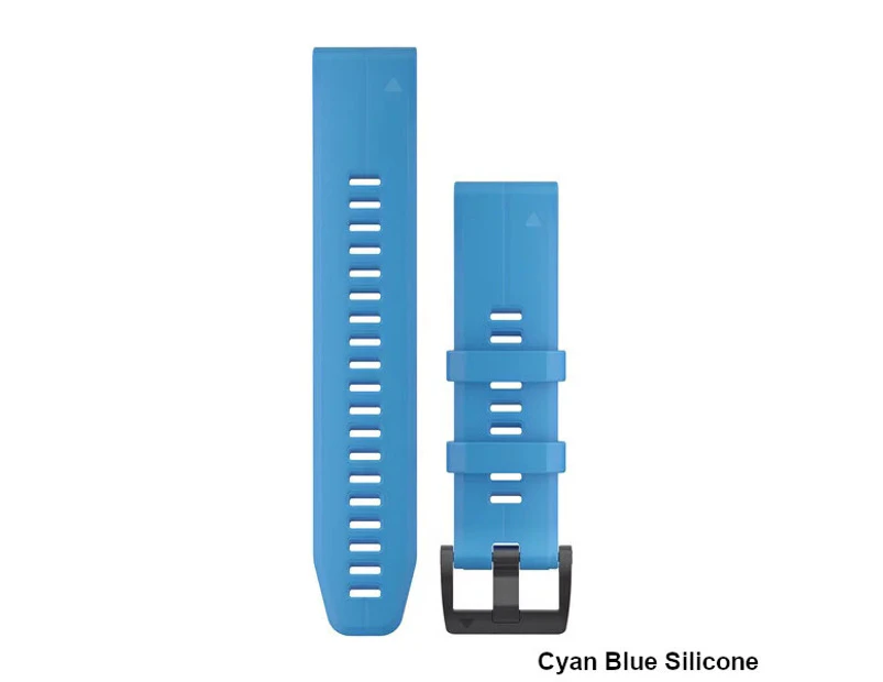 Garmin QuickFit 22 Watch Bands - Cyan Blue Silicone