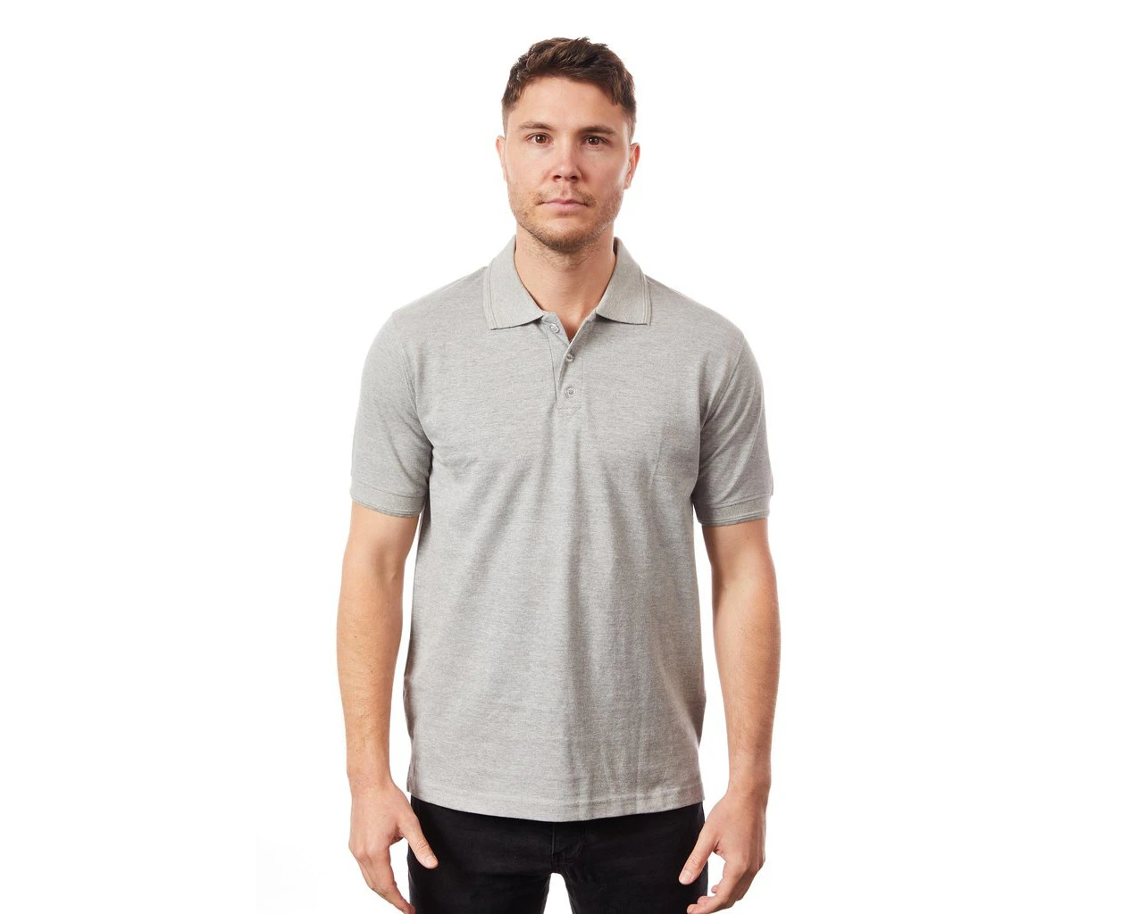 Tipsy Koala Men's Solid Polo Cotton T Shirt Grey