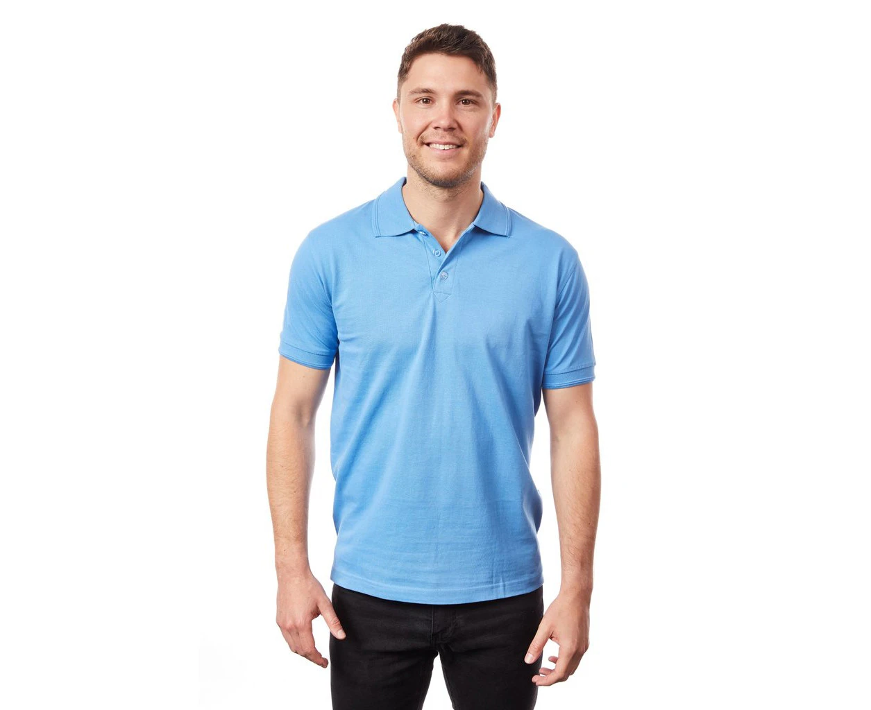 Tipsy Koala Men's Solid Polo Cotton T Shirt Blue