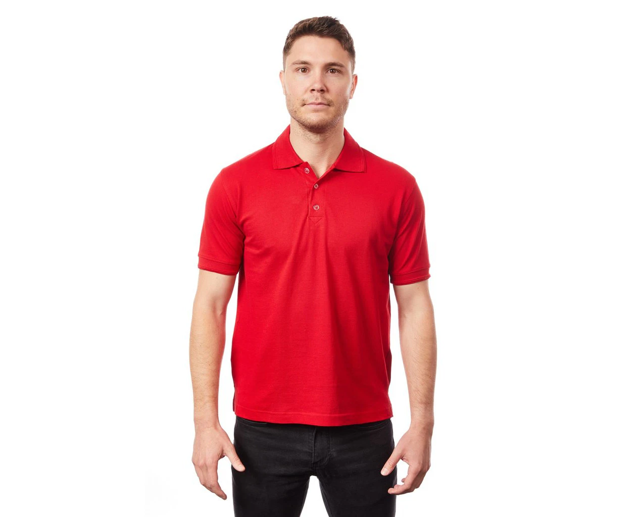 Tipsy Koala Men's Solid Polo Cotton T Shirt Red