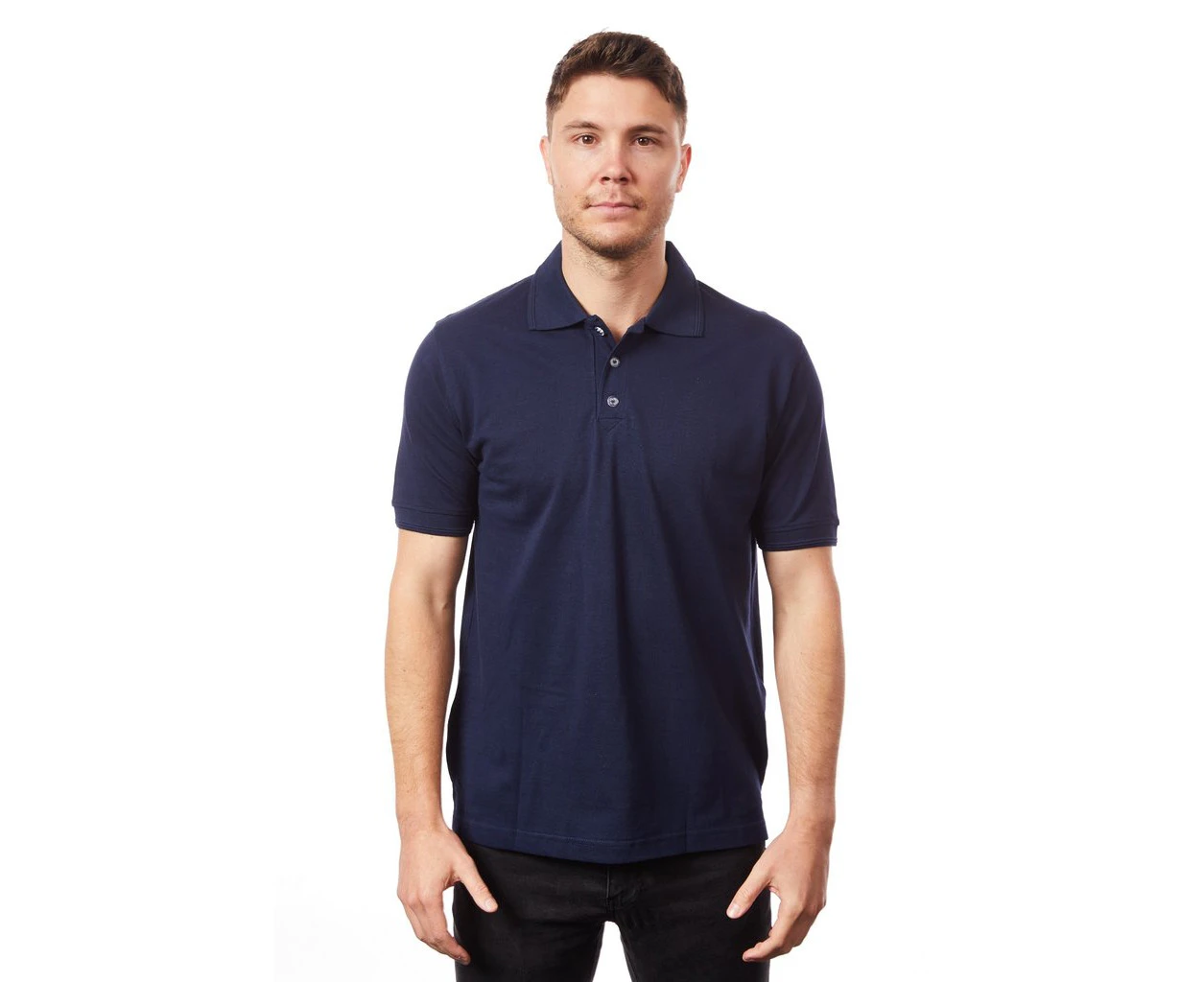 Tipsy Koala Men's Solid Polo Cotton T Shirt Navy