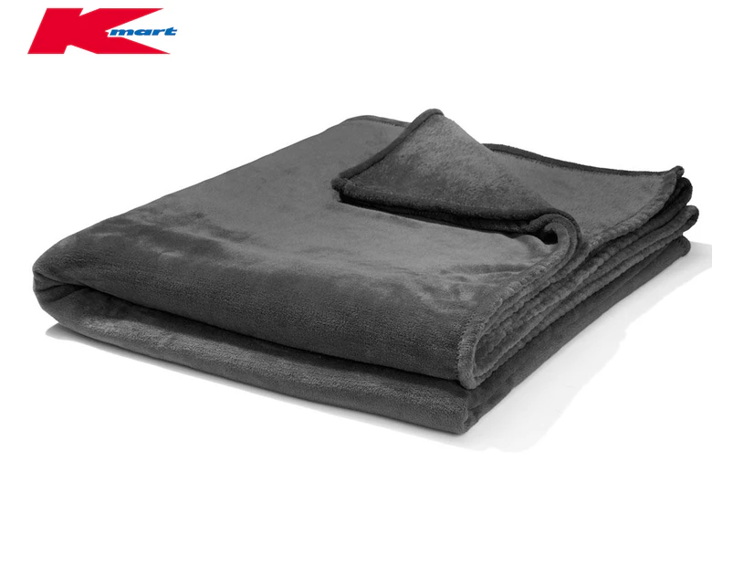 Anko by Kmart 152x203cm Soft Touch Single Bed Blanket - Black