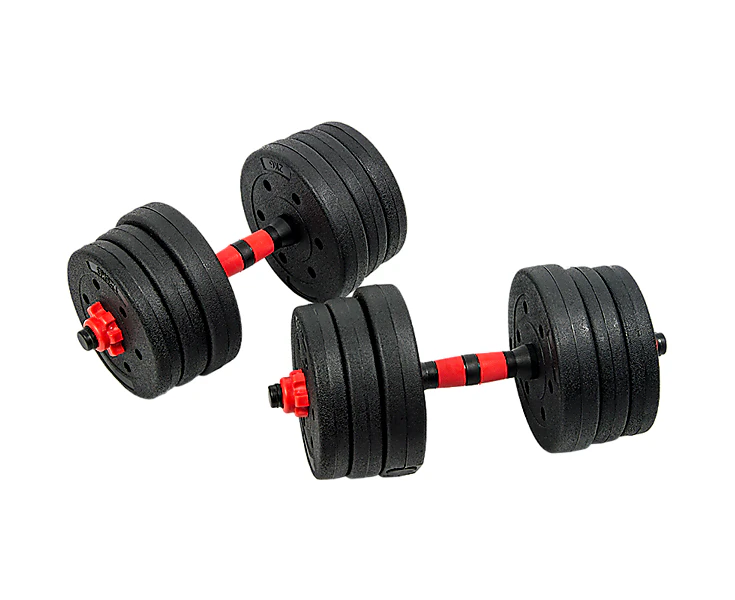 20kg Adjustable Rubber Dumbbell Set Barbell Home GYM Exercise Weights