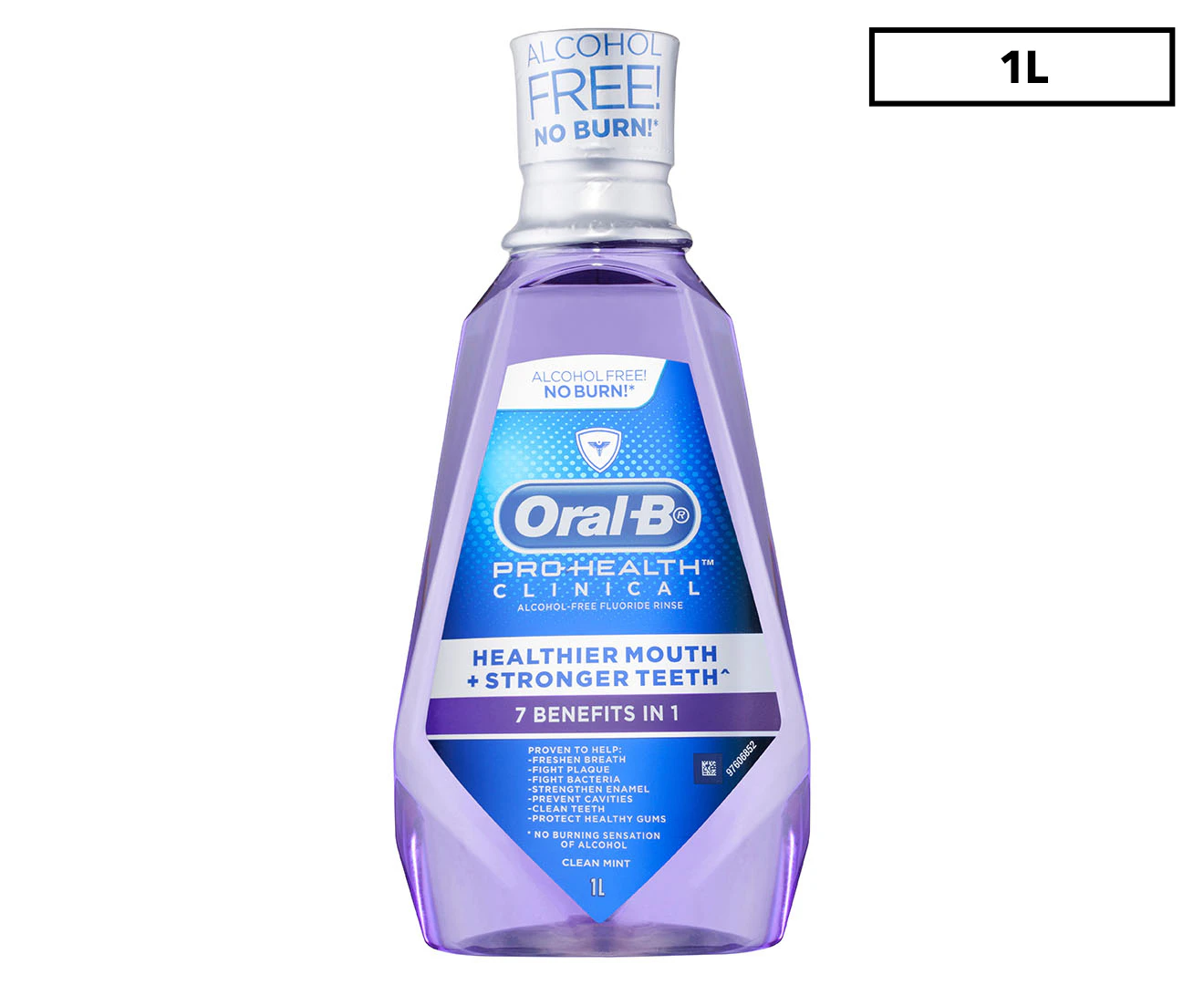 Oral B Pro-Health Clinical Alcohol Free 1L Fluoride Rinse Oral Mouth Dental Care