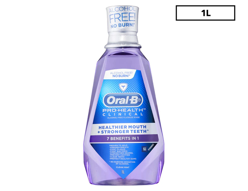 Oral-B Pro-Health Clinical Clean Alcohol-Free Fluoride Rinse Mint 1L
