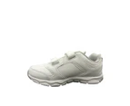 Boys Shoes Grosby Hewitt School Shoe Sneaker Hook and Loop Light Size 10-3 - White