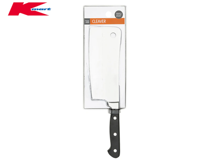 Anko by Kmart 17.5cm Triple Rivet Cleaver Knife - Black