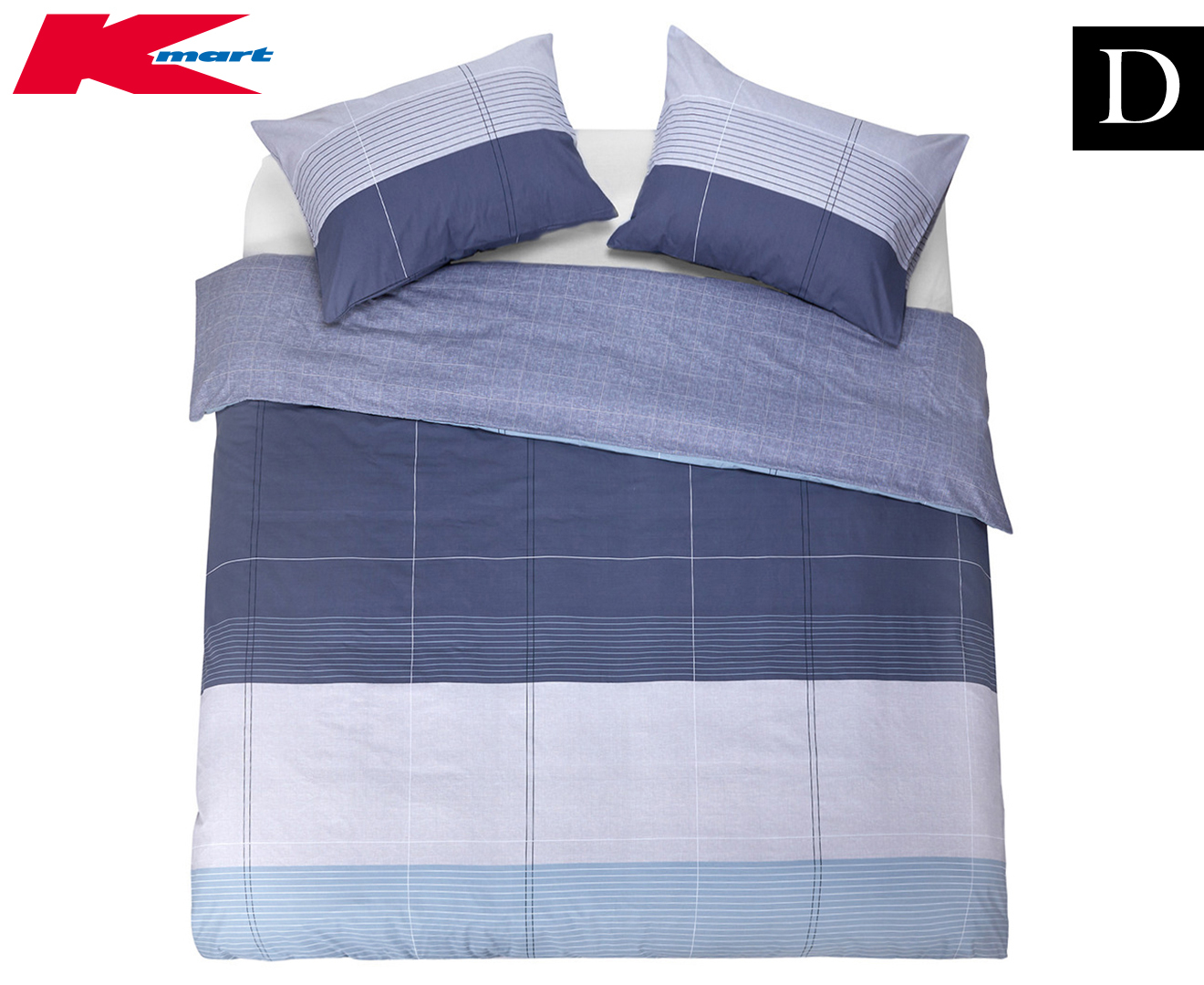 Anko by Kmart Bristol Double Bed Quilt Cover Set - Blue/Pattern | Catch ...