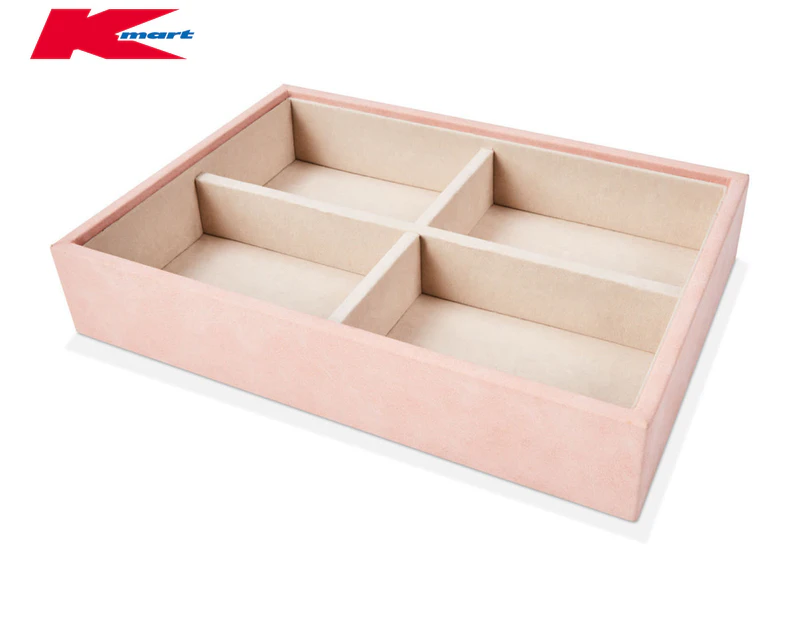 Anko by Kmart 22x15cm 4-Squared Jewellery Tray - Blush Pink