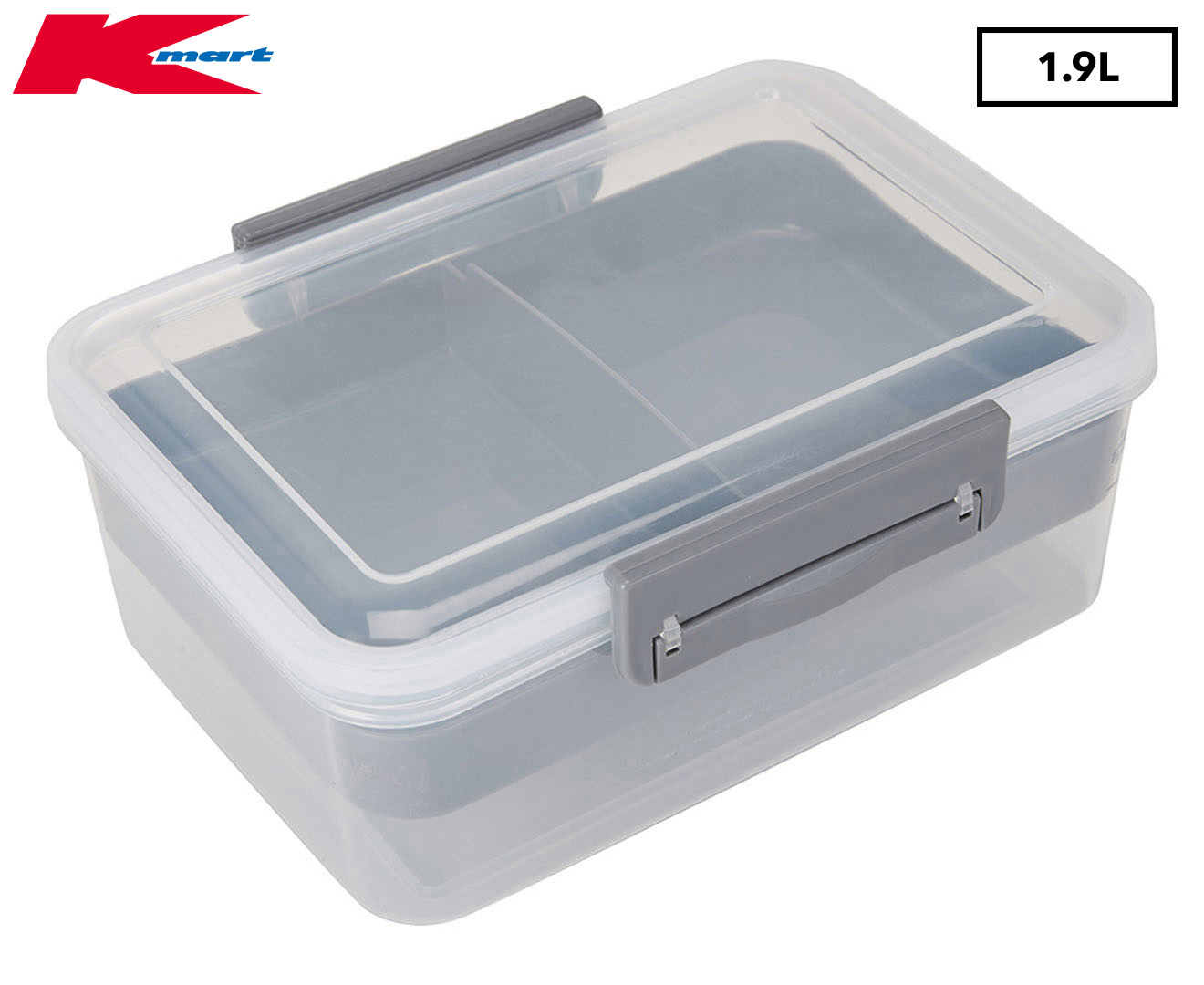 Anko by Kmart 1.9L Lunch Box w/ Tray - Grey | Catch.com.au