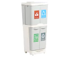 West Avenue 41L 4-Compartment Recycling & Kitchen Waste Bin - Grey