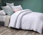 Gioia Casa Marble Jersey Cotton Quilt Cover Set - White