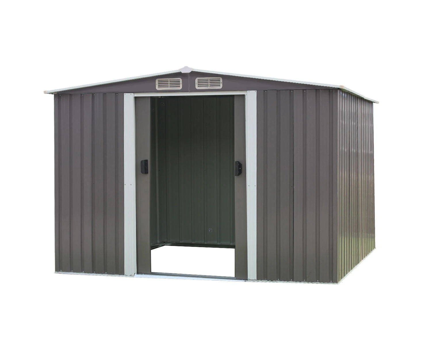 Wallaroo Garden Shed Spire Roof 6ft x 8ft Outdoor Storage Shelter - Grey