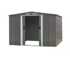 Wallaroo Garden Shed Spire Roof 6ft x 8ft Outdoor Storage Shelter - Grey