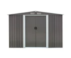 Wallaroo Garden Shed Spire Roof 6ft x 8ft Outdoor Storage Shelter - Grey