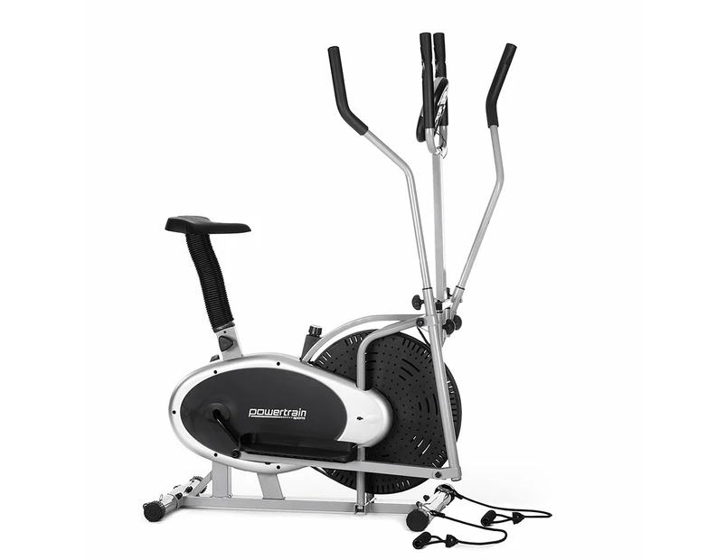 Powertrain 3-in-1 Elliptical Cross Trainer Exercise Bike with Resistance Bands