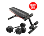 Powertrain 20kg Dumbbell Home w/ Adjustable Adidas 10230 Bench Weights