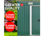 Wallaroo 4ft x 8ft Garden Shed with Base Flat Roof Outdoor Storage - Green