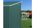 Wallaroo 4ft x 8ft Garden Shed Flat Roof Outdoor Storage - Green