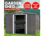 Wallaroo Garden Shed Spire Roof 6ft x 8ft Outdoor Storage Shelter - Grey