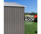 Wallaroo Garden Shed Spire Roof 6ft x 8ft Outdoor Storage Shelter - Grey