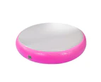 1m Air Spot Round Inflatable Gymnastics Tumbling Mat with Pump - Pink