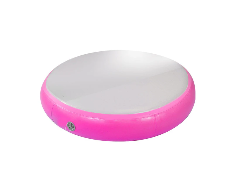 1m Air Spot Round Inflatable Gymnastics Tumbling Mat with Pump - Pink