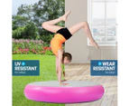 1m Air Spot Round Inflatable Gymnastics Tumbling Mat with Pump - Pink