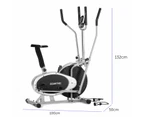 Powertrain 3-in-1 Elliptical Cross Trainer Exercise Bike with Resistance Bands
