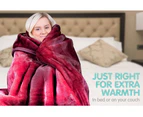 Laura Hill 600GSM Faux Mink Blanket Double-Sided Queen Size - Wine Red
