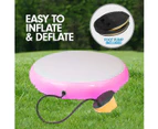 1m Air Spot Round Inflatable Gymnastics Tumbling Mat with Pump - Pink