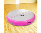 1m Air Spot Round Inflatable Gymnastics Tumbling Mat with Pump - Pink