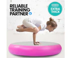 1m Air Spot Round Inflatable Gymnastics Tumbling Mat with Pump - Pink